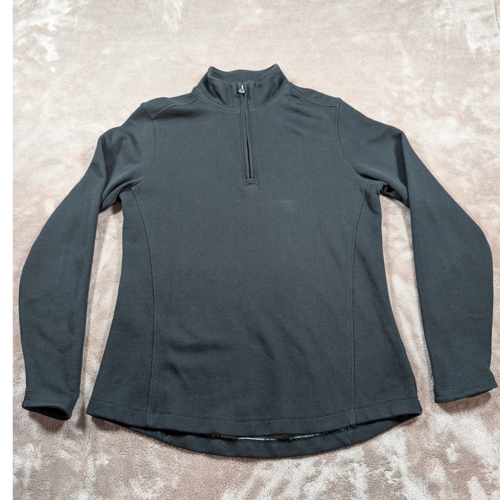 Cutter & Buck Pullover Womens L Black Pima Cotton Quarter Zip LCK02585